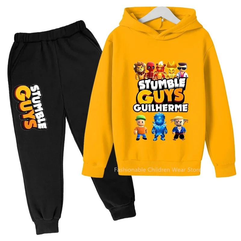 

Trendy Ttumble Print Hoodie & Pants for Children - Cotton Outfit for Boys & Girls, Ideal for Casual Outings in Korean Chic