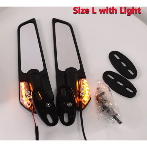 Imagen 2 del producto Para Yamaha YZF R125 R25 R15V3 R1S Espejos laterales Espejo retrovisor ala de viento modificada Espelhos giratorios Moto Espejo Retrovisor