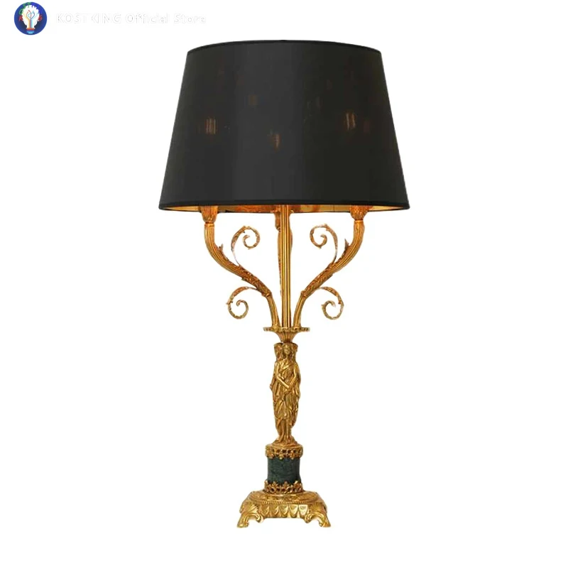 

Enchanting French Retro Goddess - Inspired Brass Table Lamp, Ideal For Villa Living Room Sofa Edge, Hotel Decor, Traditional Des