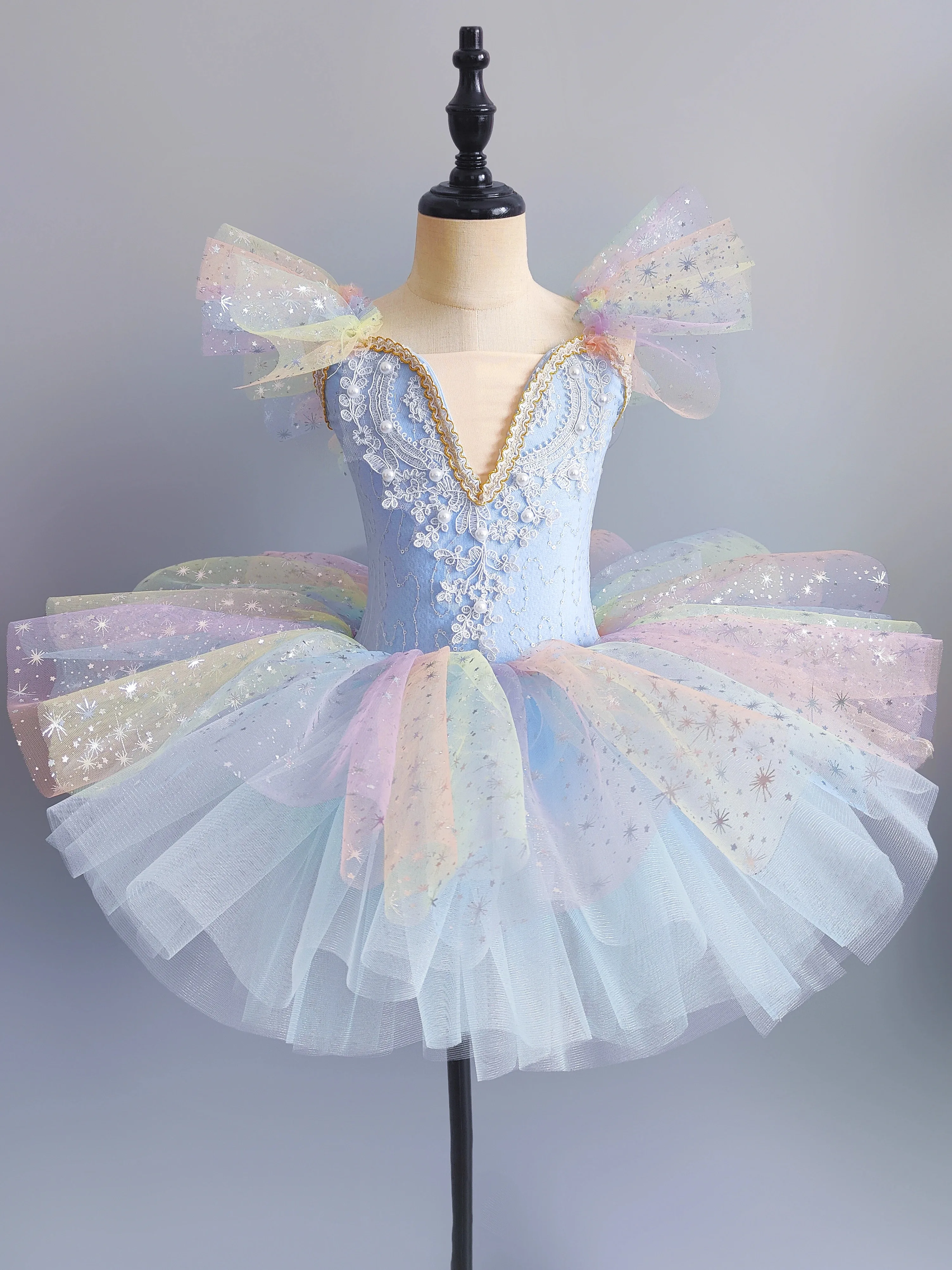 Kids Ballet Dress Seven Colors Girls ChildrenSequined Princess Dress Ballet Tutu DanceClothes Performance Tutu Skirts