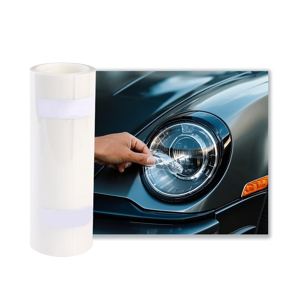 Moben Hoge Kwaliteit Anti-Kras Geen Vergeling Meekleurende TPU Glanzend Donker/Licht Zwart Auto Koplamp Beschermfolie PPF Sticker