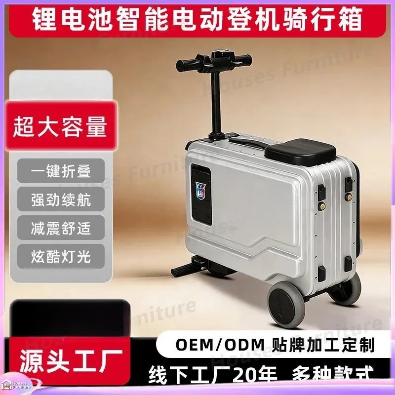 For Suitcase Smart Ride On Luggage Motorized Trolley Case 3C Certified Carry On Boarding Bag Travel Scooter Suitcase