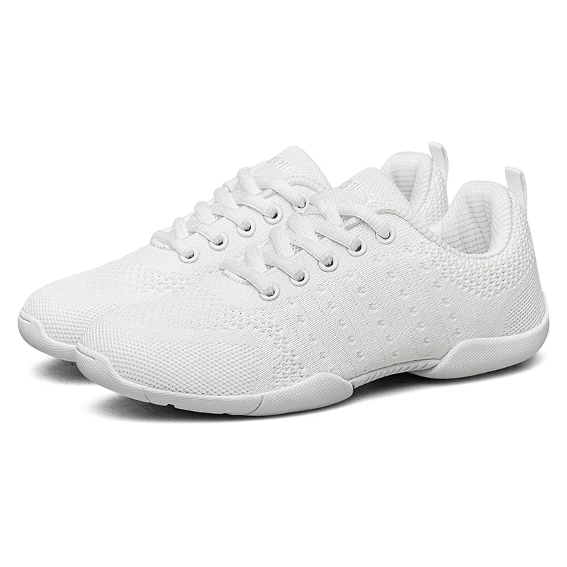 BAXINIER Girls White Cheerleading Shoes Lightweight Youth Cheer Competition Sneakers Kid Training Dance Tennis Shoes