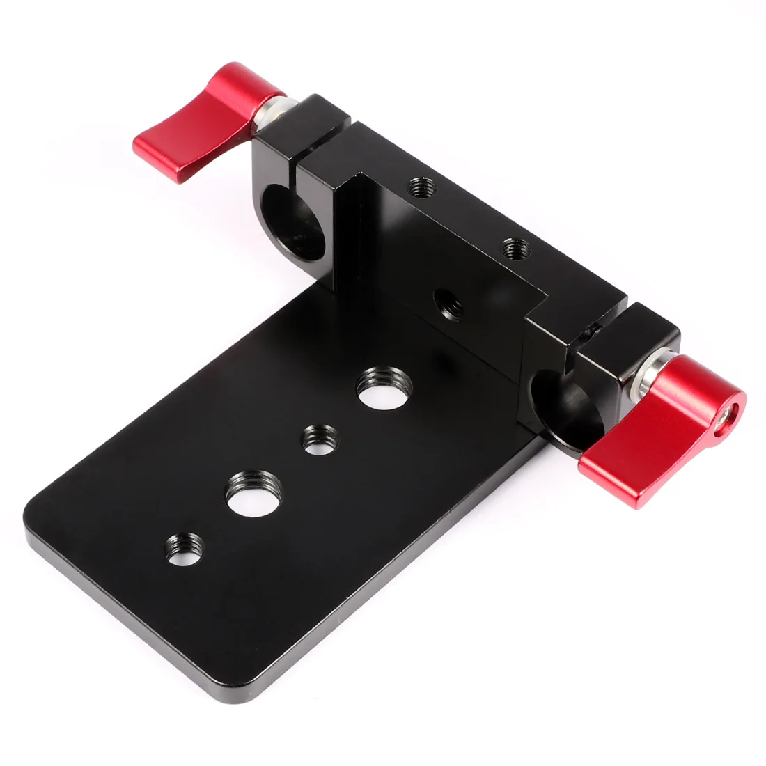 15mm Rohrstangenklemme DSLR-Kamera Montage Grundplatte Halter Unterstützung Halterung Follow Focus System Schienenkäfig Stabilisator 1/4" 3/8" Loch