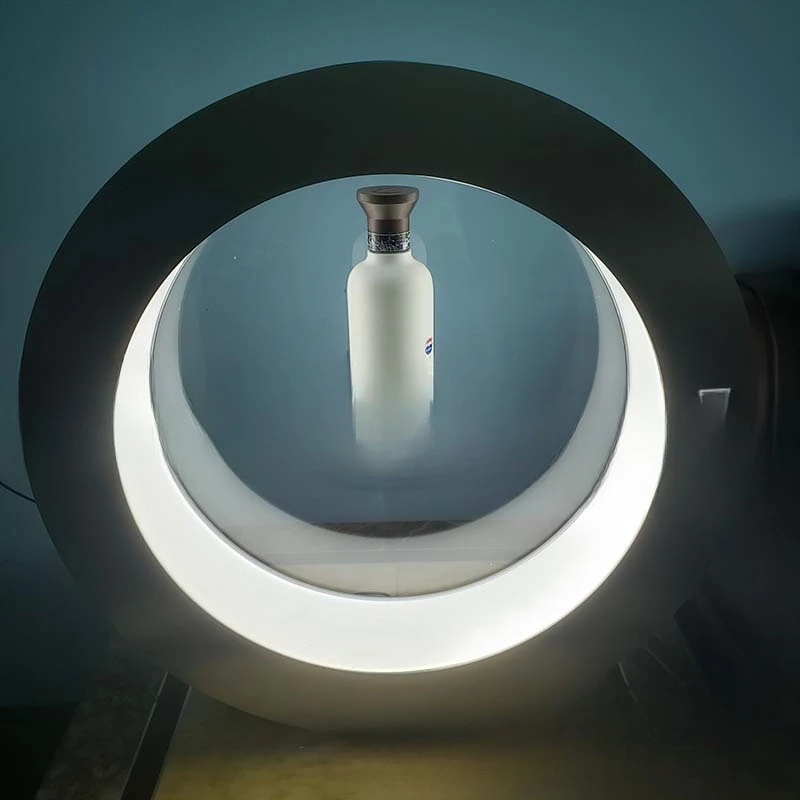 Baijiu display rack, multifunctional illuminated, 360-degree floating rotating tabletop display stand
