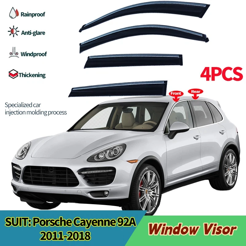 

Козырек на окно автомобиля для PORSCHE Cayenne 92A 2011-2018, дефлектор бокового окна, защита от атмосферных воздействий, защита от солнца и дождя