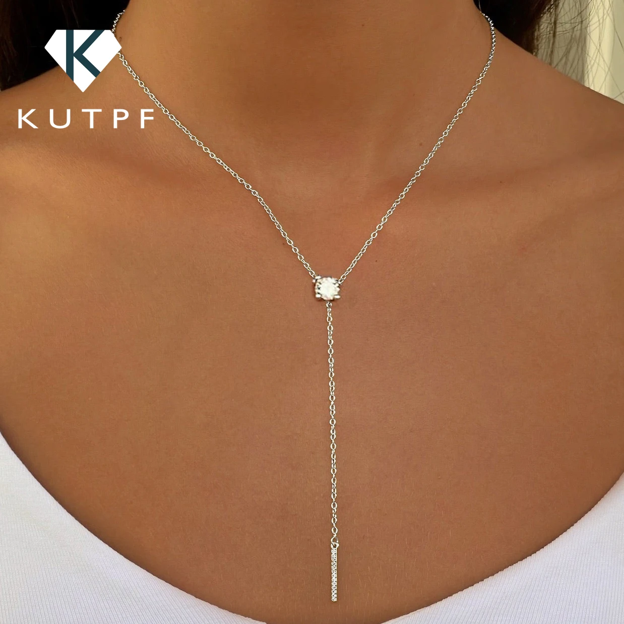 

Y-образное ожерелье с полным моссанитом для женщин, стерлинговое серебро 925 пробы, длинная кисточка, круглая бриллиантовая подвеска, цепочка на шею, ювелирные изделия