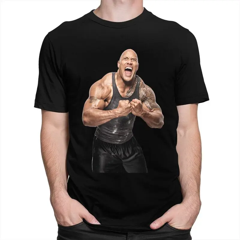 Custom Mens Dwayne The Rock Johnson Meme T Shirts Short Sleeve Cotton Tshirt Classic T-shirt Casual Tee Slim Fit Clothes
