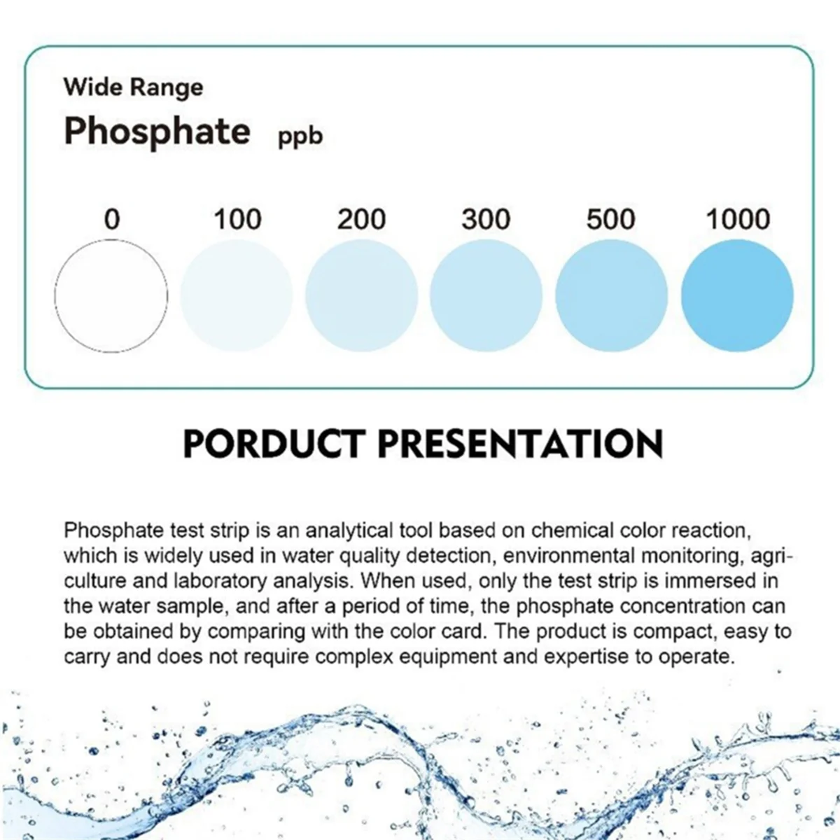 ABNJ Swimming Pool Water Test Phosphate Detection Strips Fast &Precise Water Analysis,Aquarium Test Strips