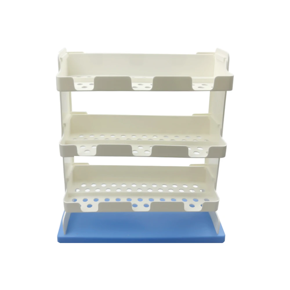 1 Set Dental Implant Tray Frame Plastic Denture Bracket Shelf 9 Positions Dental Lab Tool Organizer Removable