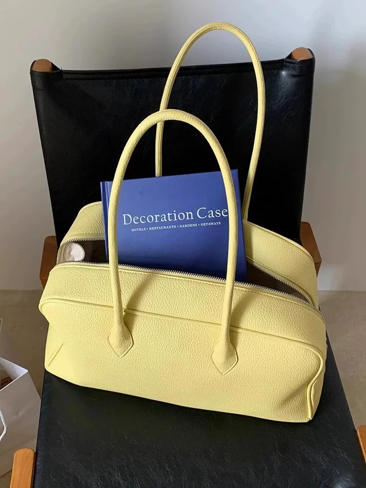 2026 High Quality Larger Capacity Commuter Single Shoulder Women's Leathe Bag Designer Long-handle Boston Underarm Shoulder Bag