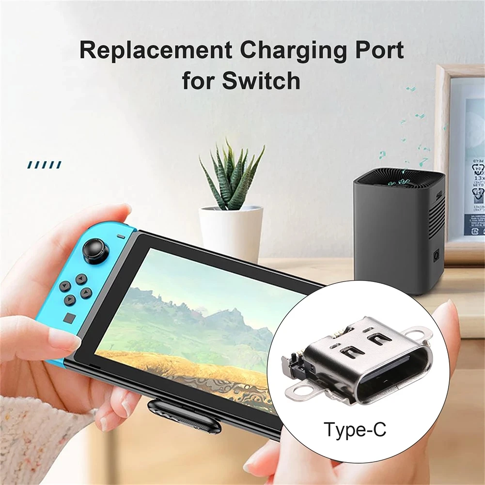 Cho Nintend Công Tắc Chuyển Đổi Lite/ Oled Tay Cầm Cổng Sạc Ổ Cắm Cổng Kết Nối Loại C Ổ Cắm Sạc