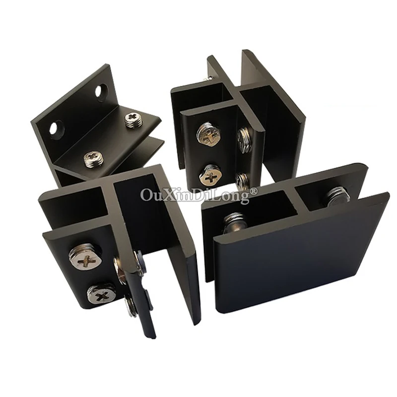 

No Drilling 10PCS Black Aluminum Alloy Glass Clamps Table Desk Wooden Board Frame Connectors Glass Clips Fix Brackets for 8~20mm