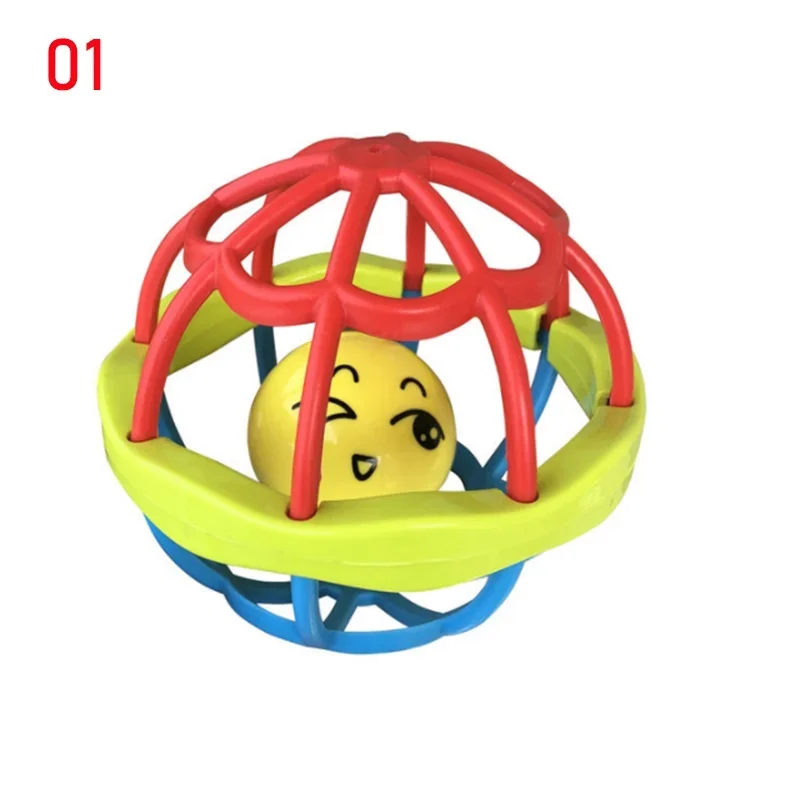 Baby hand grasp ball rattles fitness soft rubber hand rattles fish string teether infant 0-1 years old educational toys