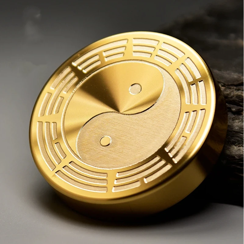 Chinese Calligraphy Brass Paperweight Round for Office Desk Decor Chinese Calligraphy Supplies Round Metal Paper Weight Art Tool