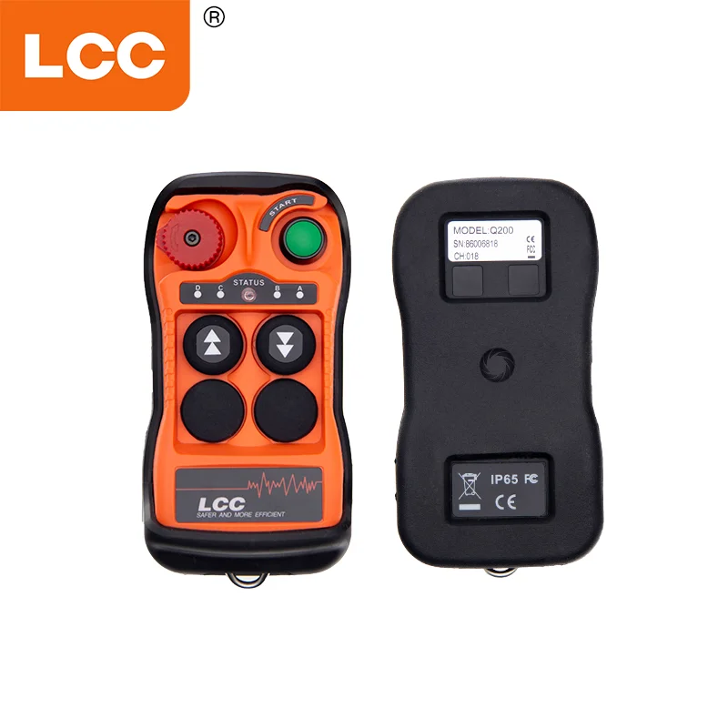 LCC QA200 2 أزرار رافعة راديو لاسلكية صناعية مفاتيح التحكم عن بعد الرافعات رافعة المسار المراقب المالي