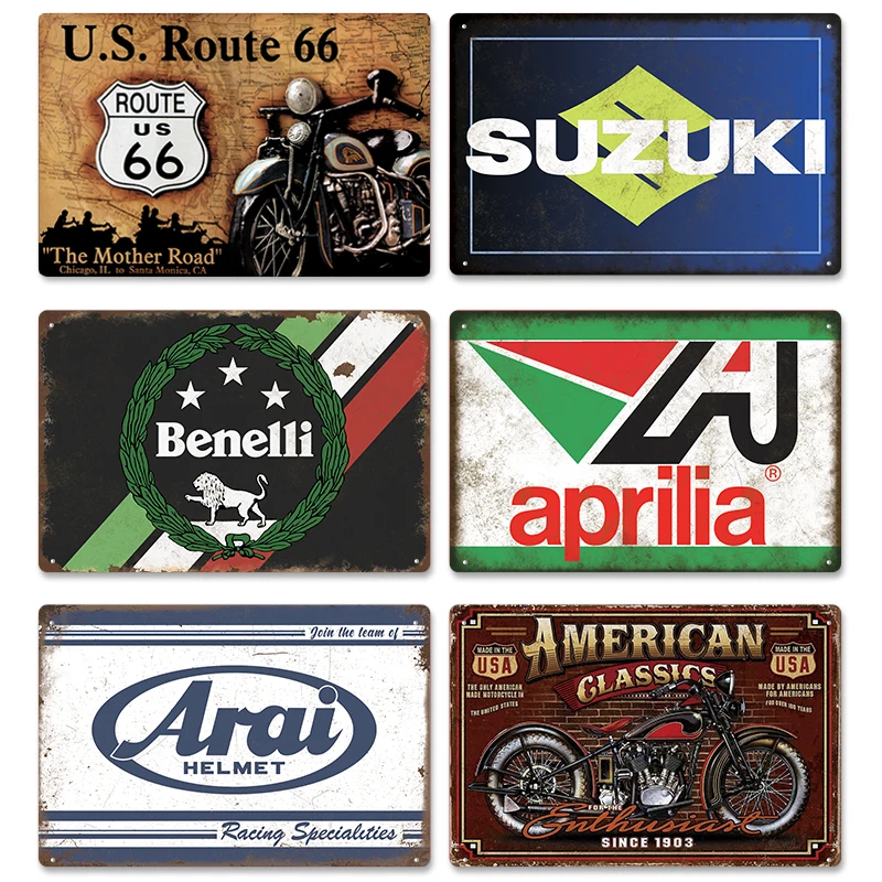 Putuo Decor motocykl garaż Vintage znak puszka metalowy znak płyta dekoracyjna tablica dekoracje ścienne garaż człowiek jaskinia Moto dekoracji