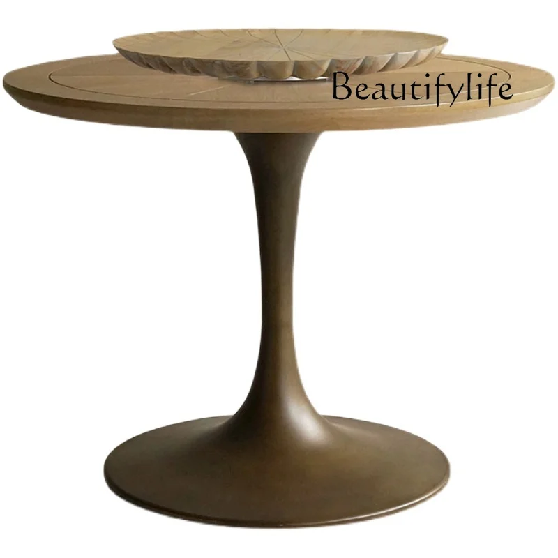 Nordic Solid Wood round Coffee Table round Table Lazy Susan Modern Simple Home Small Apartment