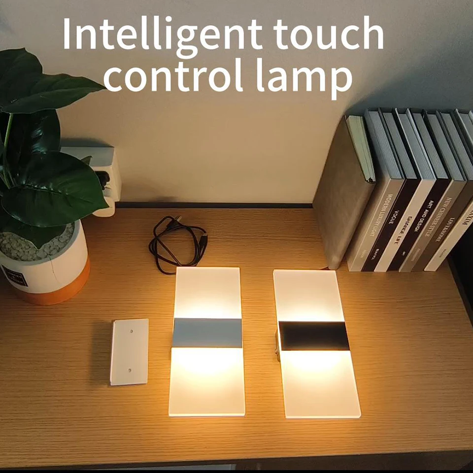 LED Motion Sensing Wall Lamp with Battery, Acrylic Lighting, Touch Switch, Modern Interior Decoration, Living Room and Bedroom