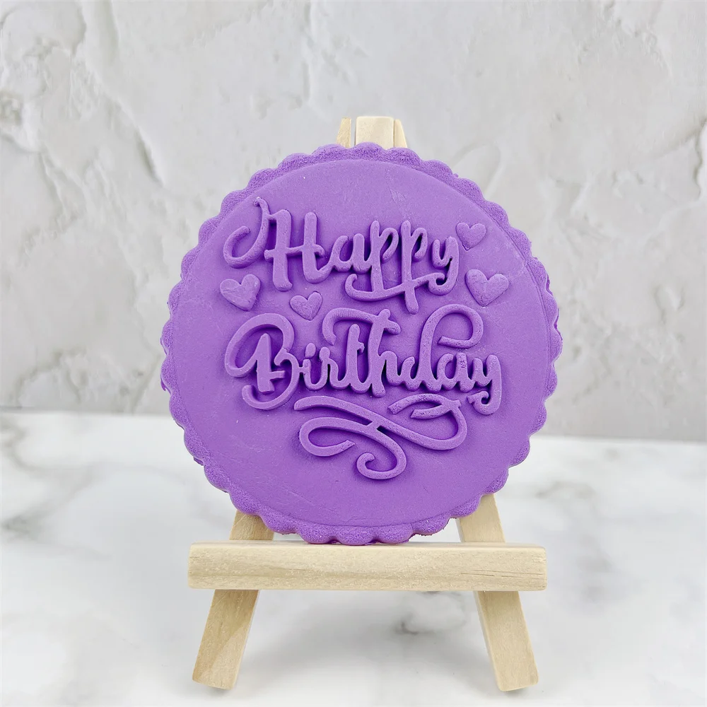 Happy Birthday Biscuit Printing Stamper Wedding Party Cake Decorating Mold Cookie Embossing Mold Tool Baking Decoration Supplies