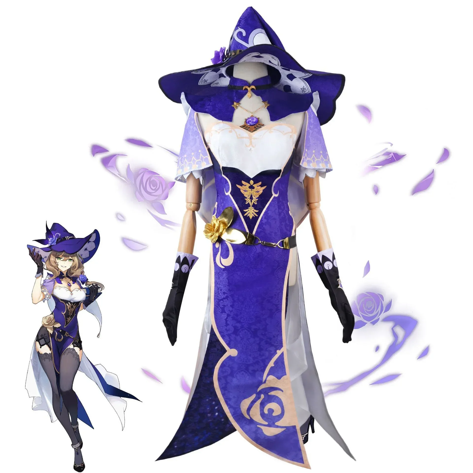 Anime Game Genshin Impact Lisa Minci  Cosplay Costume Hat Outfit Carnival Uniform Halloween Party Clothing