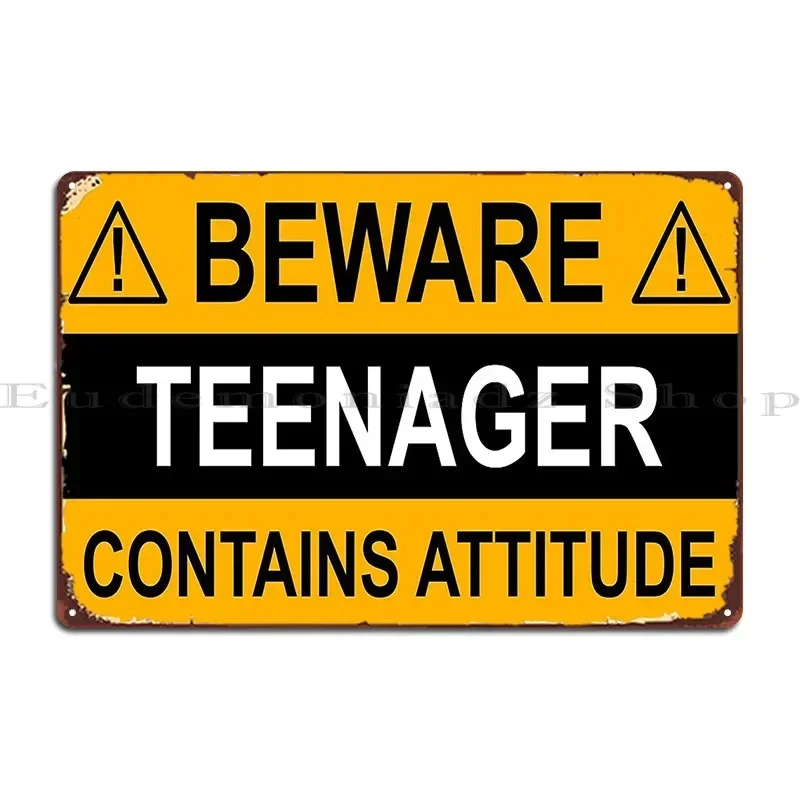 Beware Official Teenager Metal Sign Plaques Customized Cinema Bar Mural Tin Sign Poster