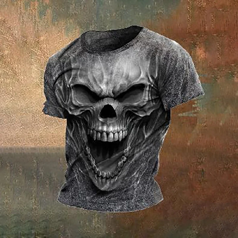Skull Horror 3D Printed T-Shirts Men Women Casual Fashion Streetwear Oversized Short Sleeve T Shirt Male Tees Tops Man Clothing