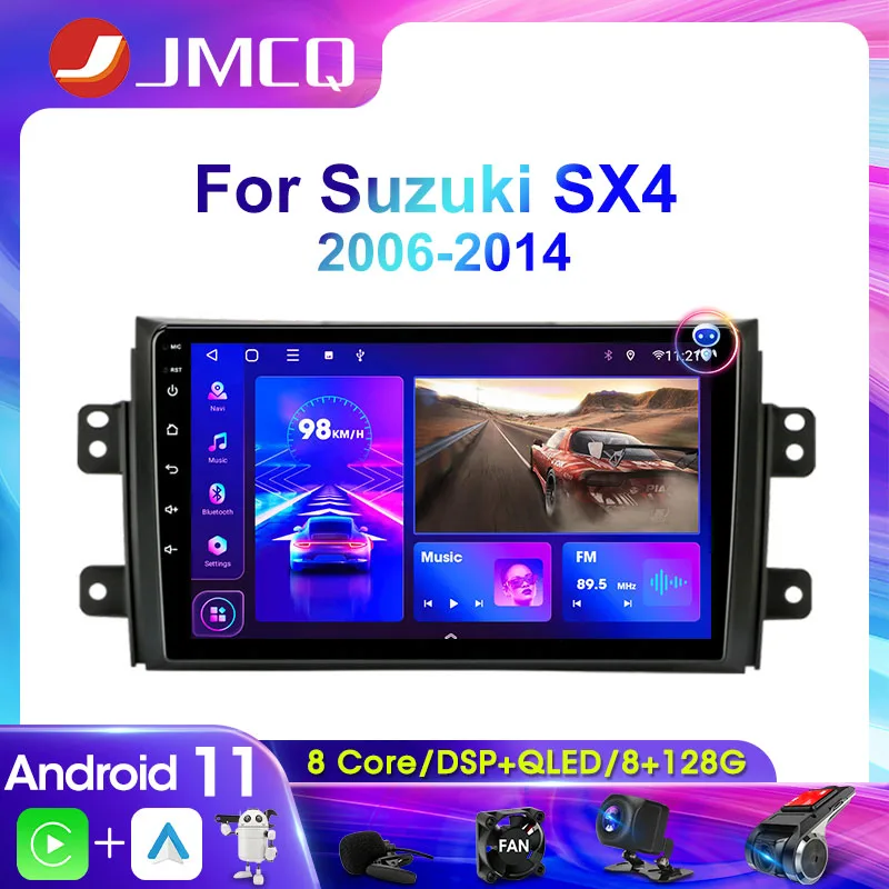 JMCQ 2Din 4G Android 11 Car Stereo Radio Multimedia Video Player For Suzuki SX4 SX 4 2006-2014 Navigation GPS Head Unit Carplay