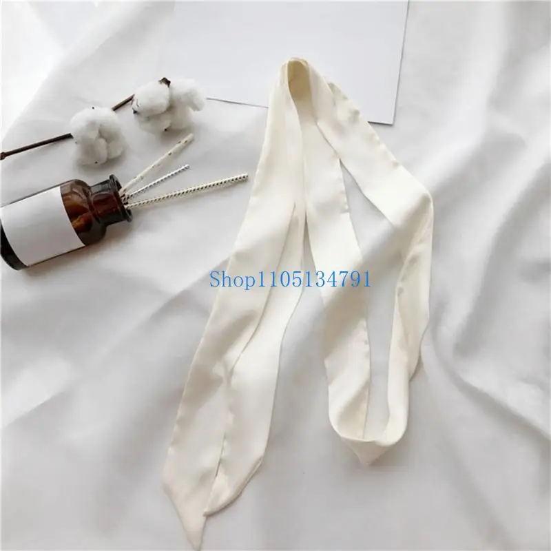 

98km Women Skinny Scarf Thin Choker Belt Tie Scarf Bag Handle Wrap Silk Feeling