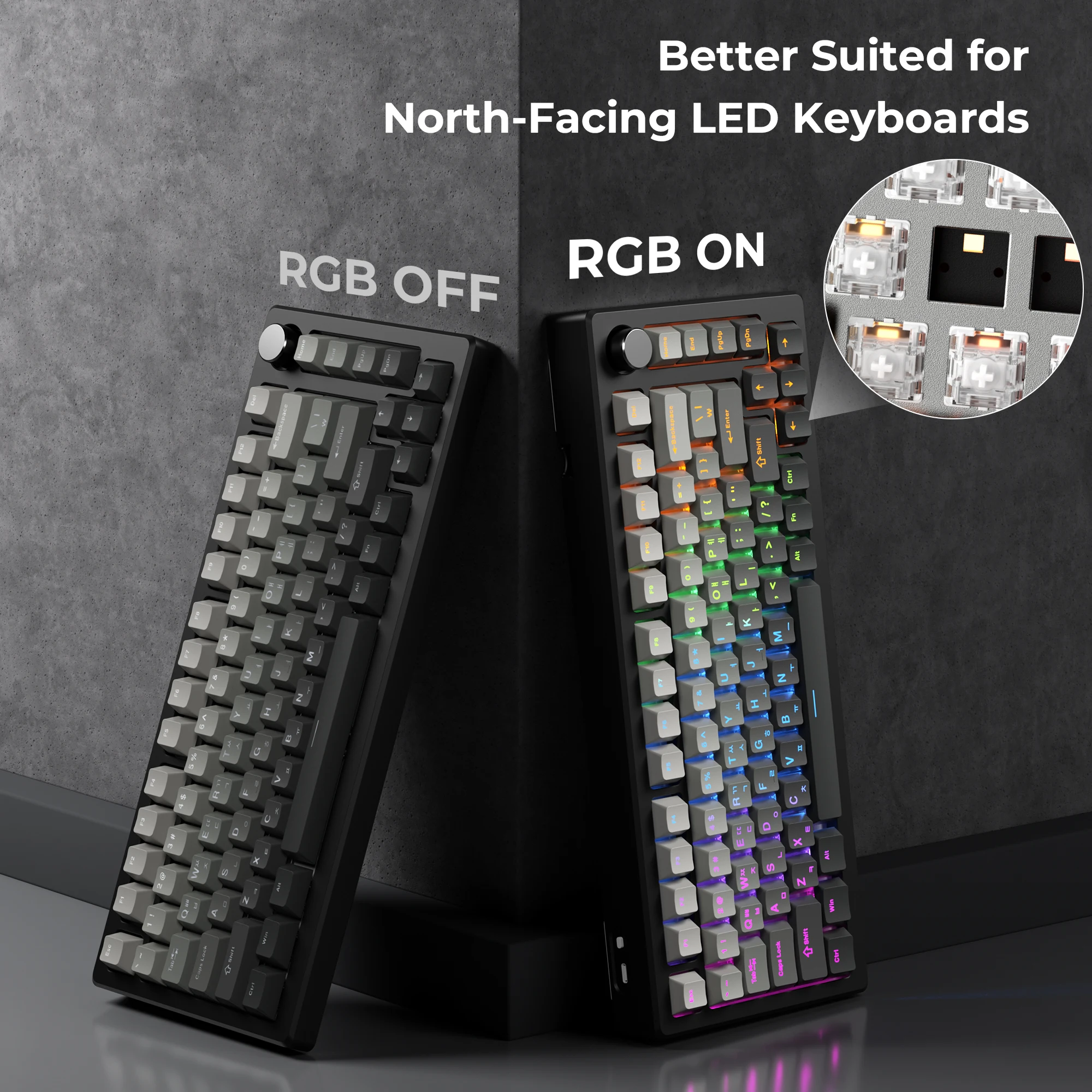 XVX Korean Top Print Shine Through Keycaps Gray Gradient PBT Key Caps for Mechanical Keyboards 132 Keys view 5