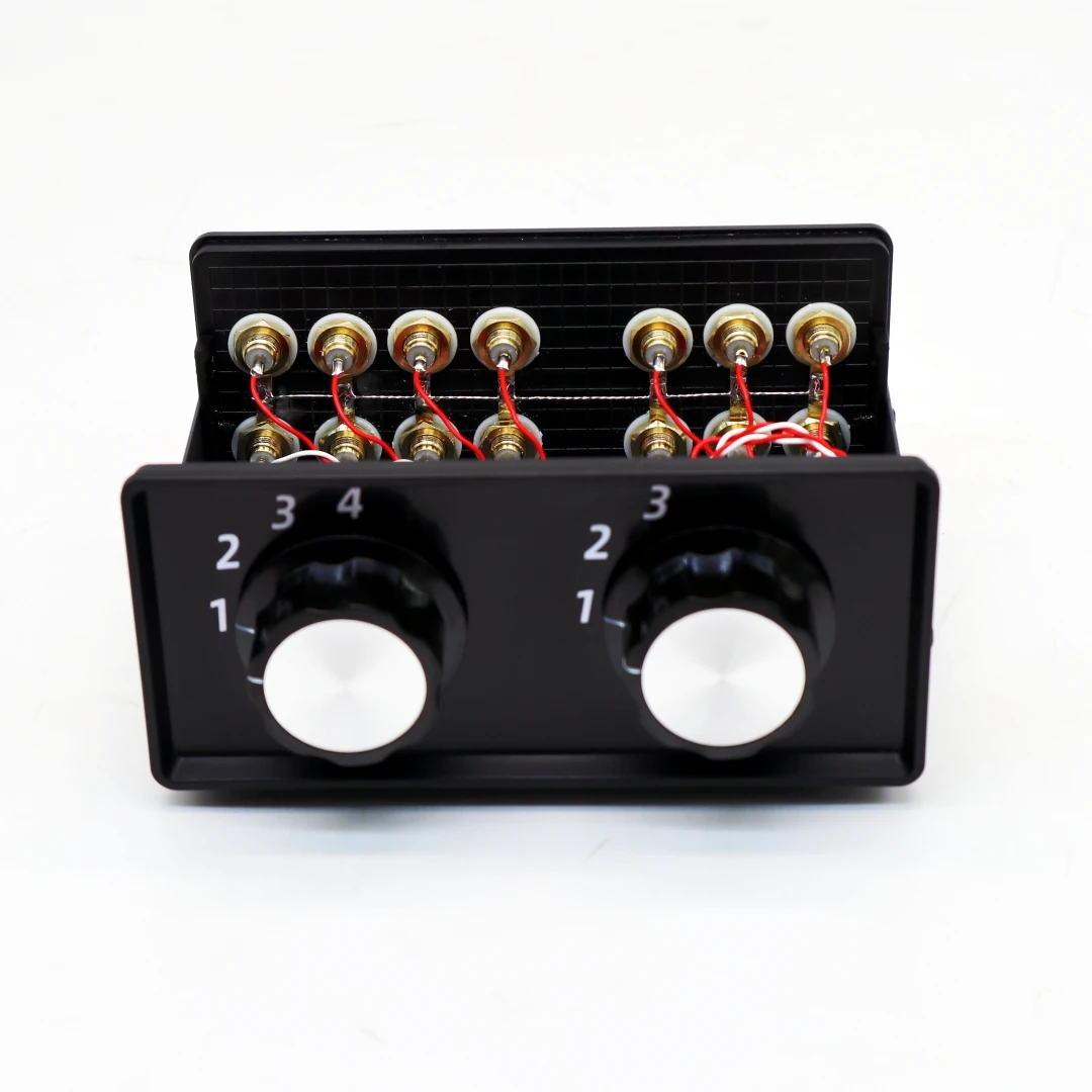 4-cut in 3-out passive front audio switch, 2-channel RCA input/output sound source signal selector