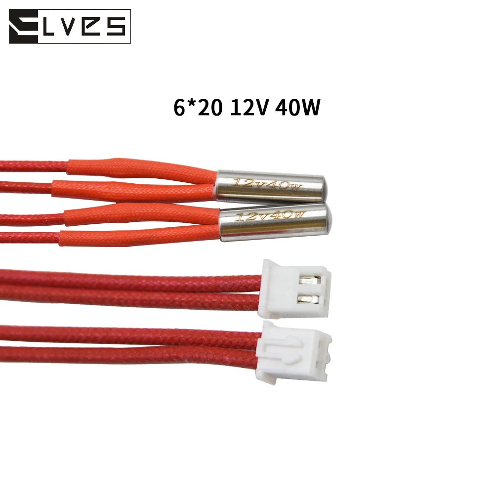 ELVES Riscaldatore a cartuccia 12V/24V 40W + Kit termistore NTC3950 per stampante 3D I3 Mega, Chiron, 4max pro, Predator V5Hotend