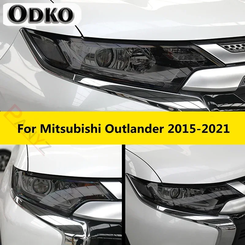 

Защитная пленка для автомобильных фар, прозрачная черная наклейка из ТПУ для Mitsubishi Outlander 2015-2021, аксессуары