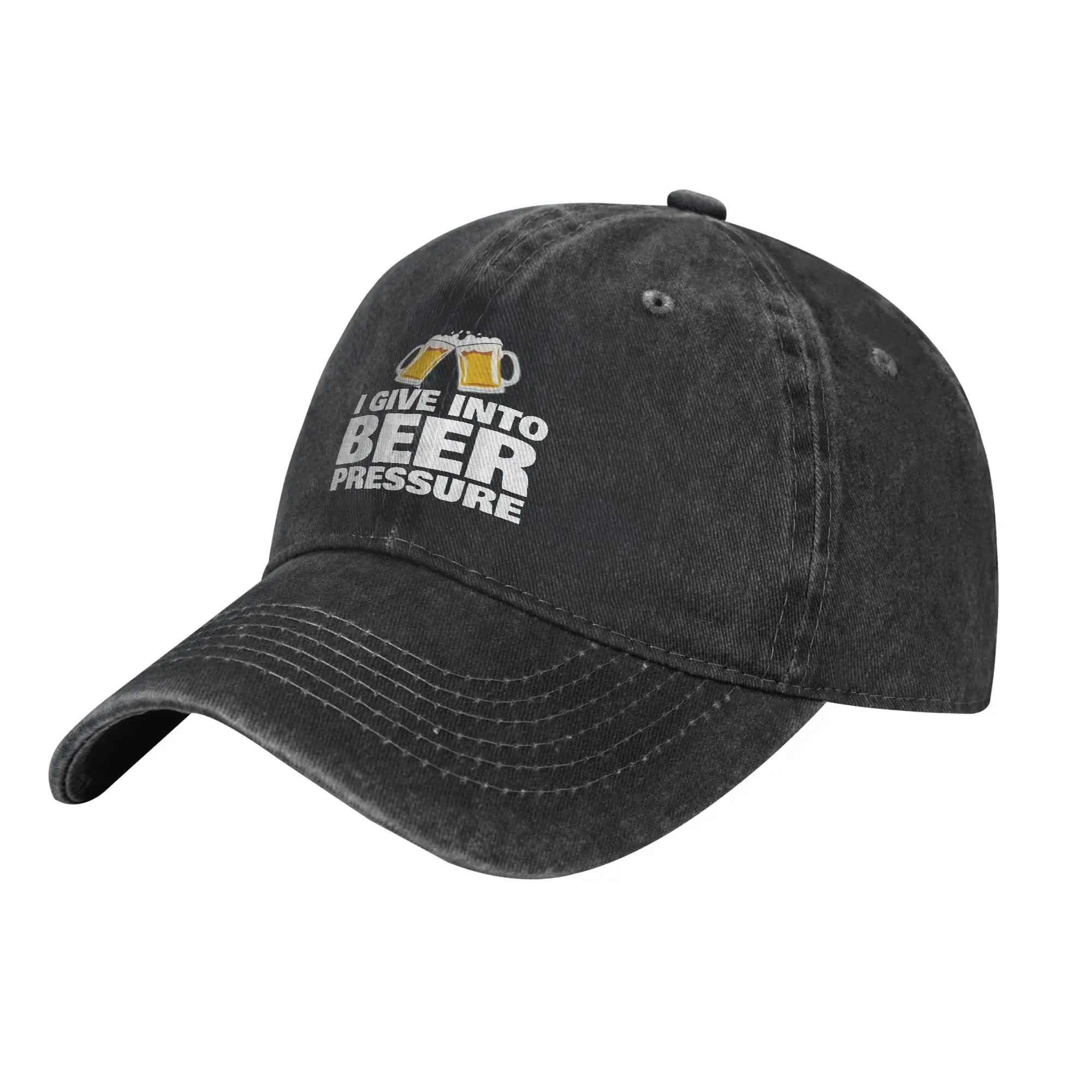 Classic I Give into Beer Pressure Funny Drinking Baseball Caps Unisex Distressed Washed Snapback Cap  Outdoor Caps Hat
