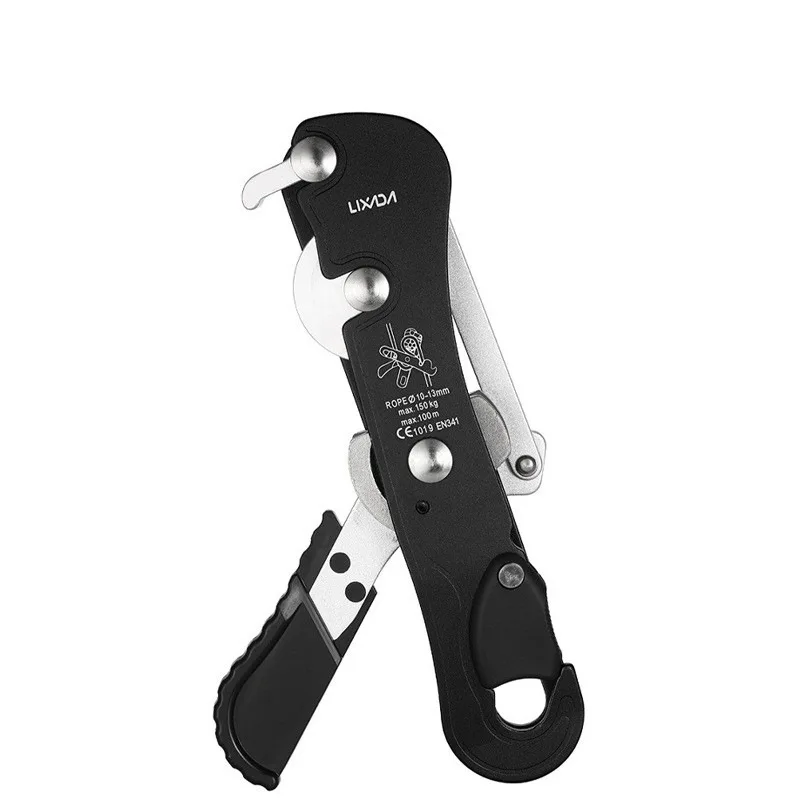 

Hand Controlled Self-locking Descender Outdoor Climbing Rescue Speed Drop Gear