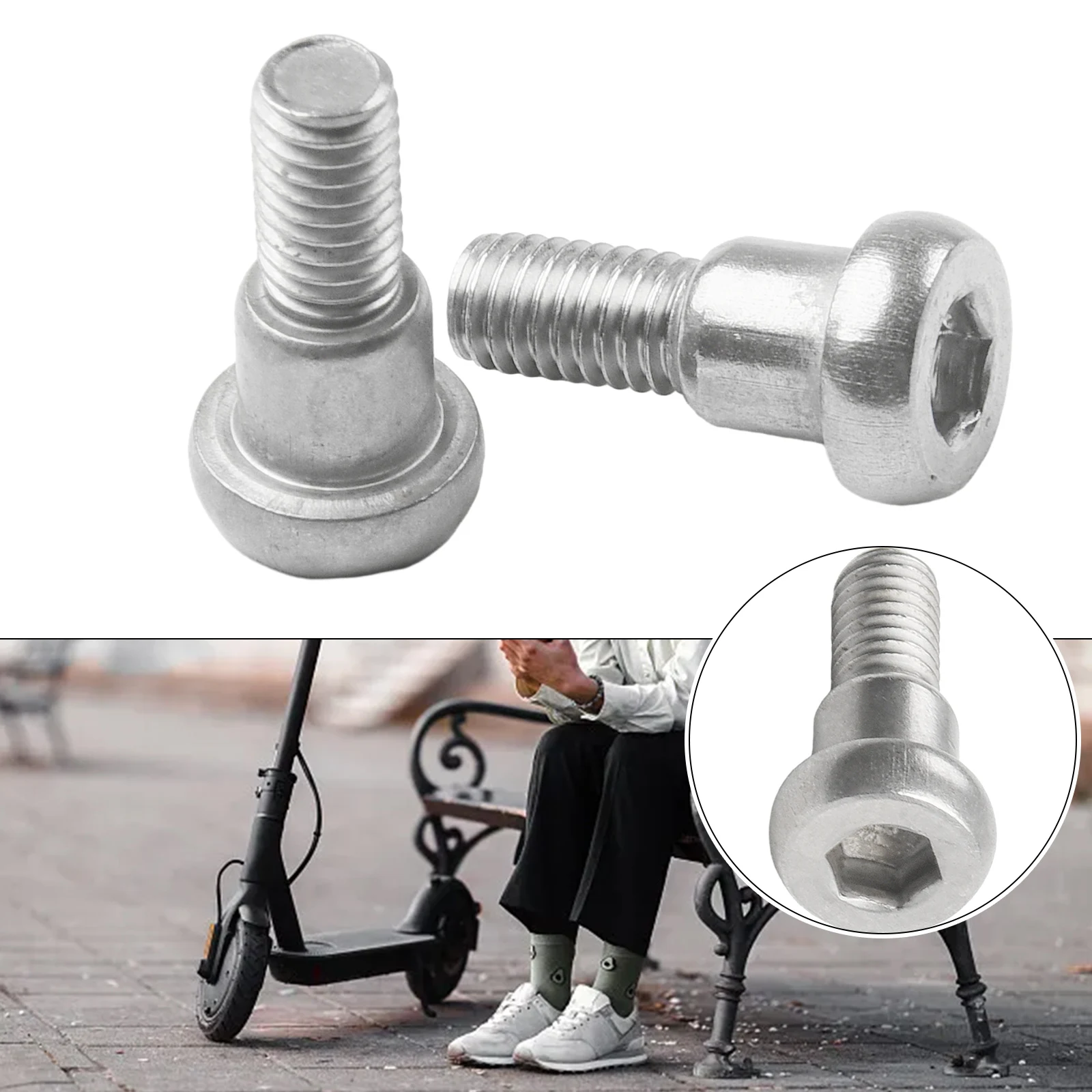 

Premium 2-Piece Rear Axle Bolt Set For/Pro Scooter Robust Silver Metal Screws 21.7mm Length Electric Skateboard Accessories