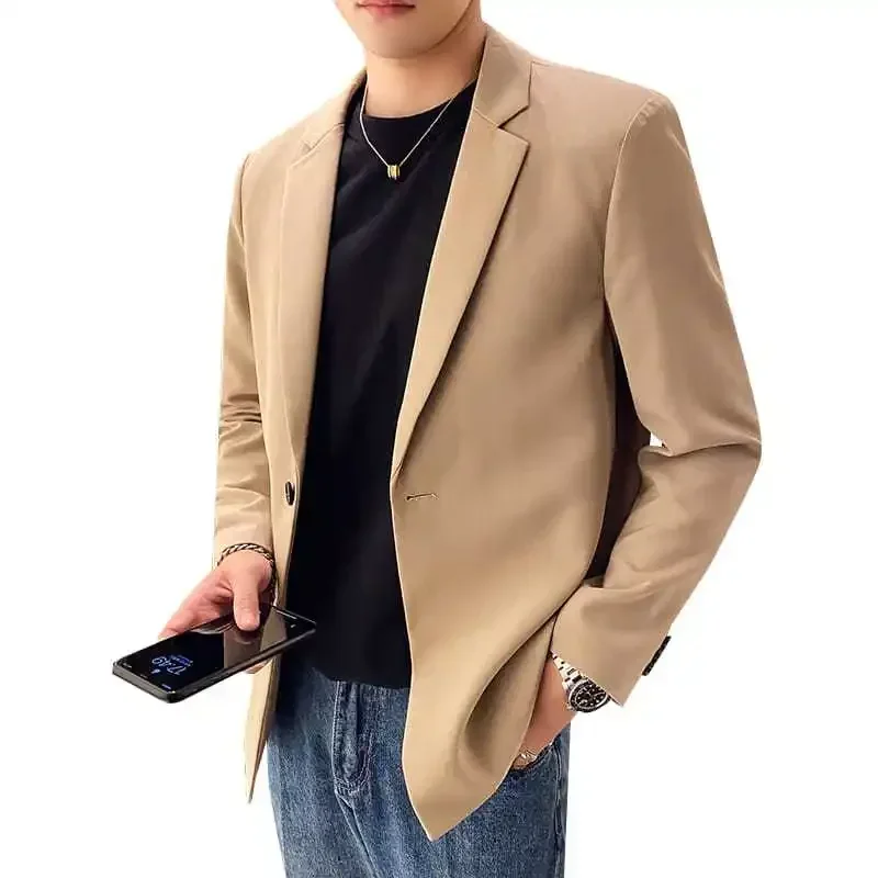 Plus Big Size Coat Oversize Male Blazer Long Yellow Men\'s Suit Jackets Fashion 2024 Spring Clothes Fashionable Summer Vintage