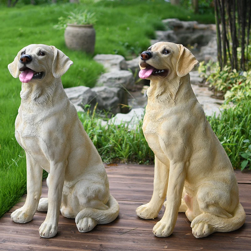 Floor Decorations Simulated Labrador Retriever Ornament Sculpture Animal Pet Dog Model Courtyard Garden Home Living Room Statue