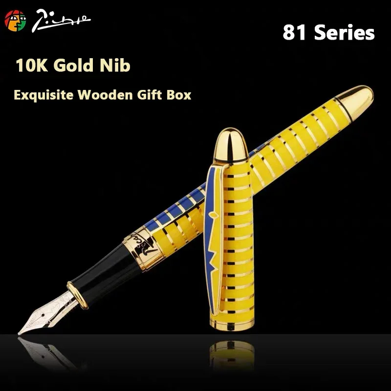 

Pimio 81 Series Fountain Pen 10K Gold Fine Nib Luxury Elegant Pens Writing Calligraphy Pens Office School Supplies Stationery