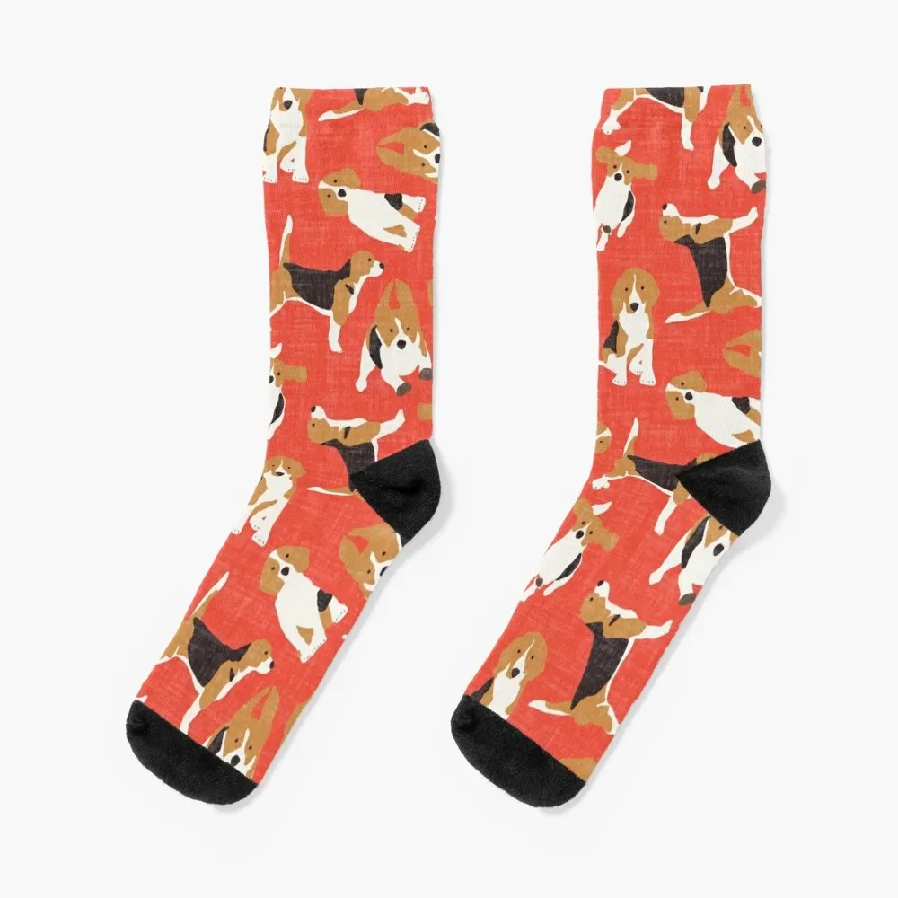 

beagle scatter coral Socks japanese fashion christmass gift football summer Women's Socks Men's