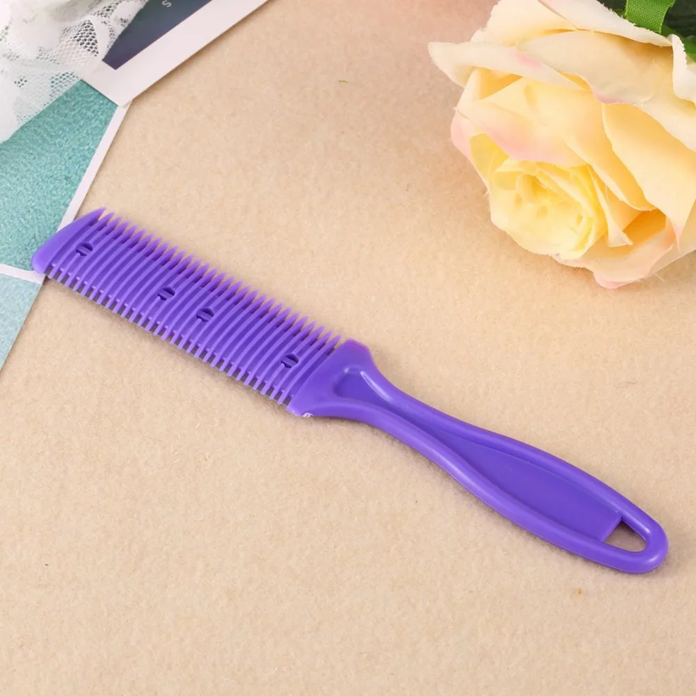 4PCS Professional Dual Sides Hair Trimmer Combs DIY Hair Purple Thinning Razor Comb Hair Cutting Comb For Hairdressers