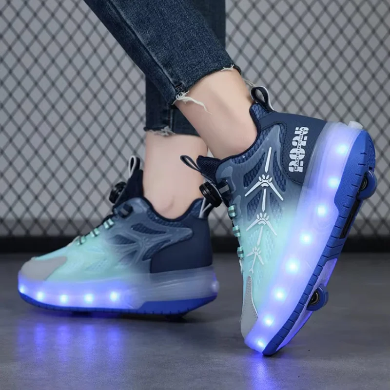 roller sneakers kids shoes boys Racing Powerslide Inline Skate shoe with wheels Children's  student Fashion school shoes