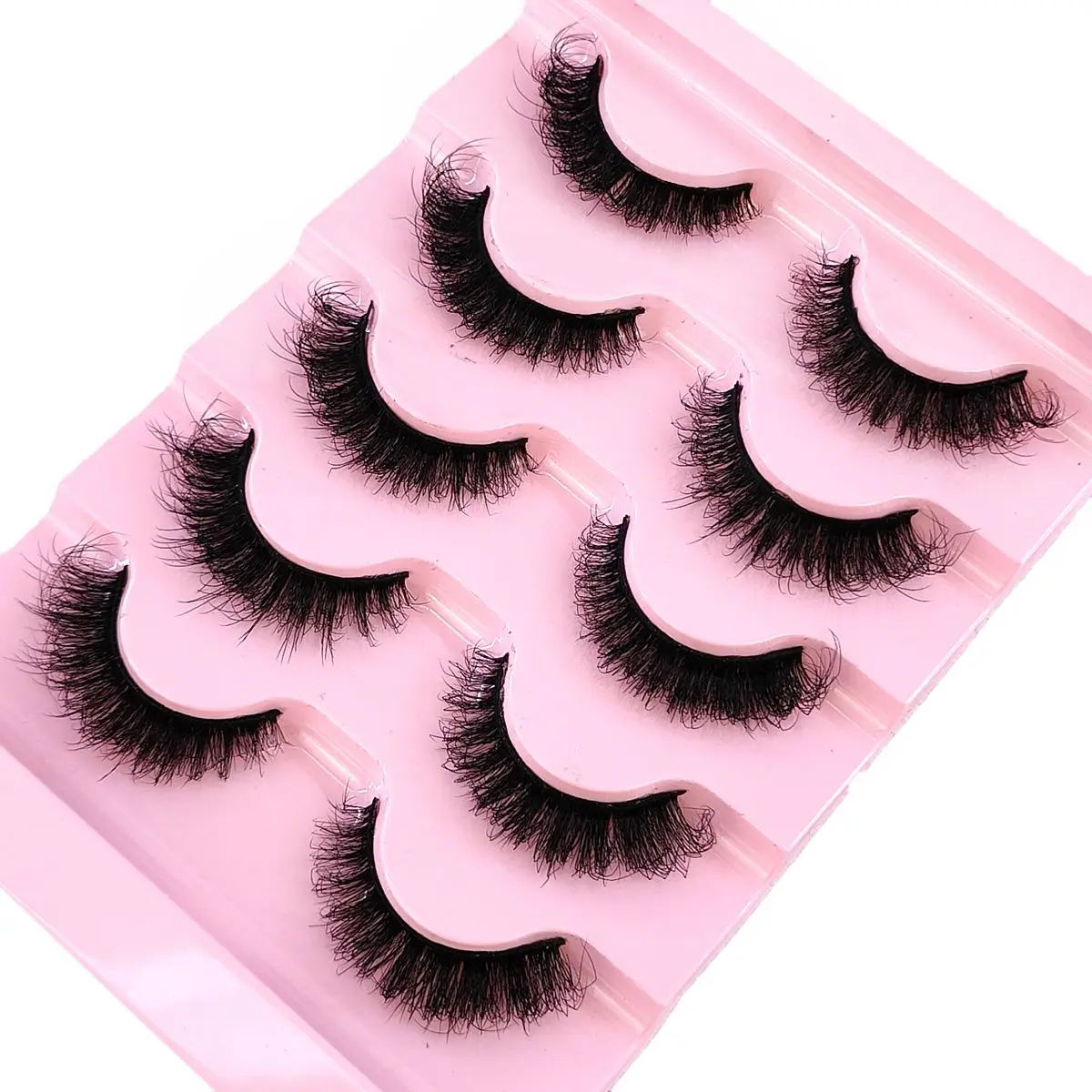 5 pares de pestañas suaves y tenues, volumen 6D, pestañas postizas de visón esponjosas, pestañas de volumen gruesas naturales, pestañas postizas naturales