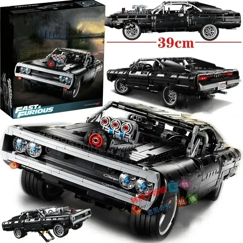 Technical Car Dodged Charger Racing Car Building Blocks Model Movie Fast And Furious Famous Vehicle 42111 Bricks Boy Toys Gifts