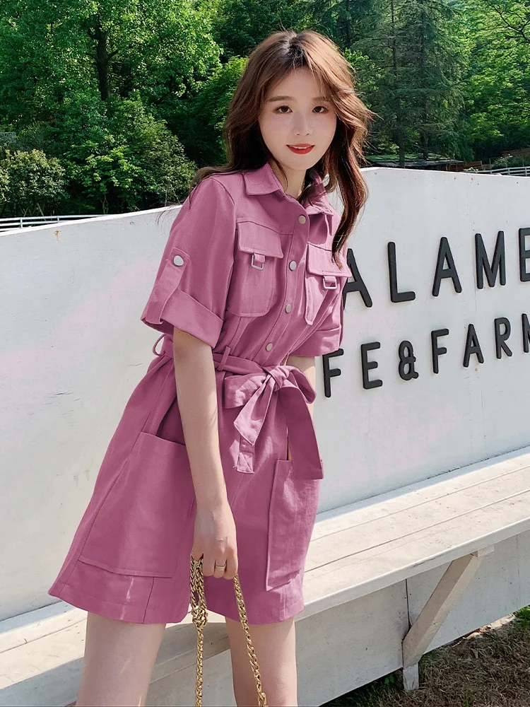 จั๊มสูทขายาวทรงตรงสำหรับผู้หญิง ผ้าบางหรือบางเฉียบ สไตล์ลำลอง เอวสูง แบบเกาหลี เหมาะสำหรับใส่ไปทำงาน สีพื้นเรียบง่าย