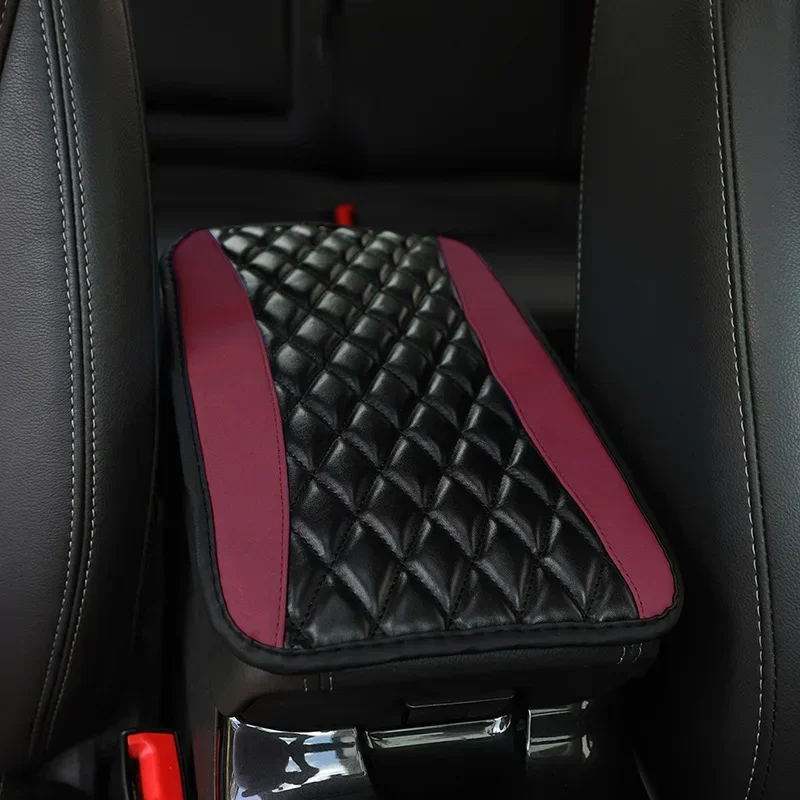 NewCar Universal PU Leather Armrest Box Pad with Three-dimensional EmbroideryAnti-slip Central Control Pad for Armrest Box Cover