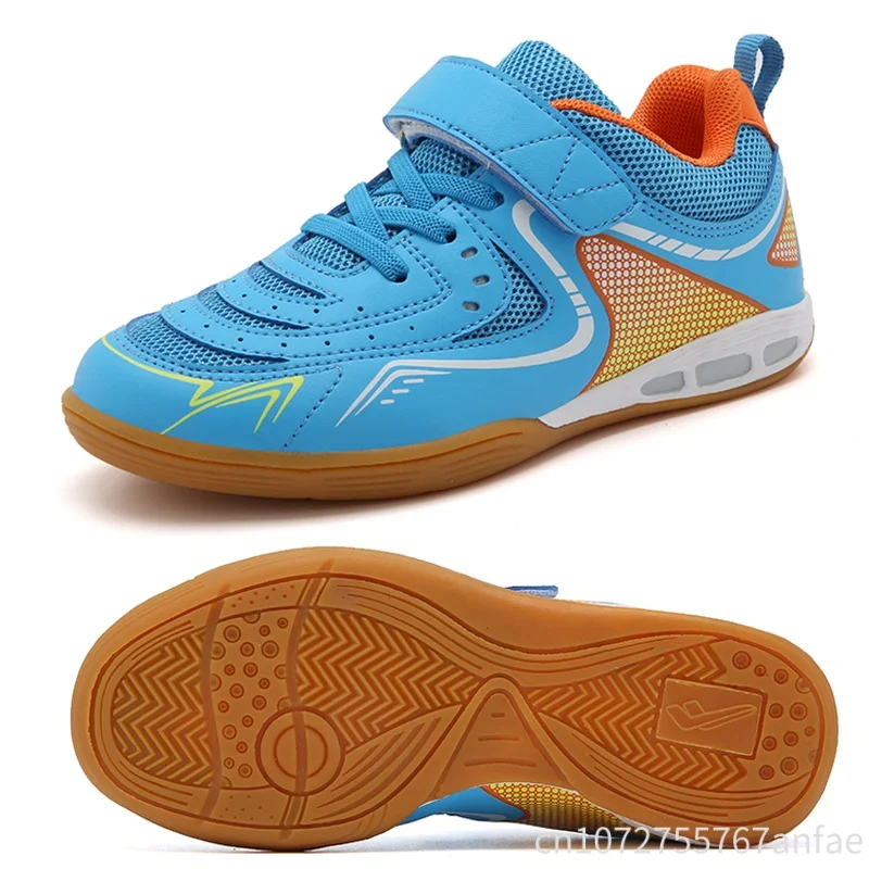 

Противоскользящая обувь для бадминтона для детей, обувь для пинг-понга с волшебной лентой, обувь для профессиональных тренировок, соревнований, износостойкая, дышащая