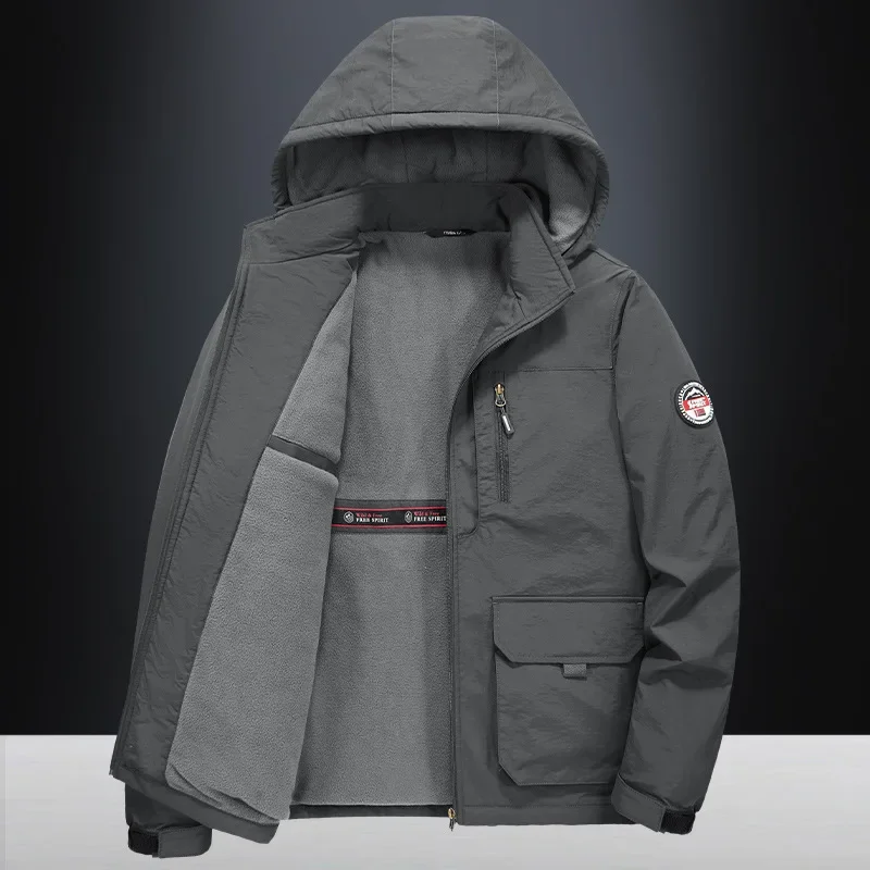2026 Winter New Men's Windproof and Cold Proof Warm Jacket, Fashionable and Loose Casual Outdoor Sports Men's Clothing