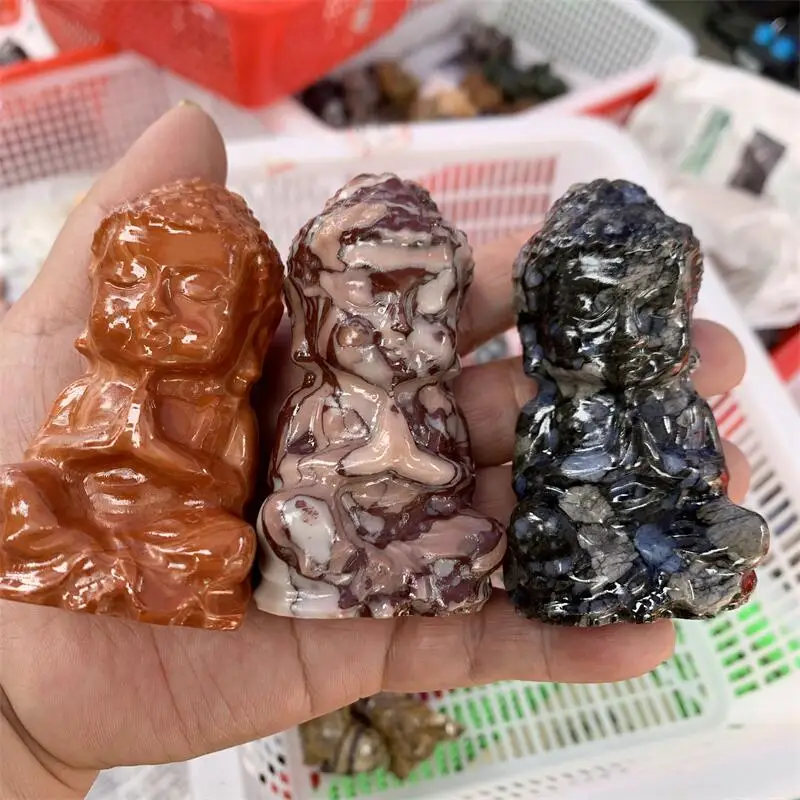 

Натуральный кристалл кварцевый камень Будда резьба исцеление фэншуй камни рейки подарки украшение дома комнаты 1 шт.