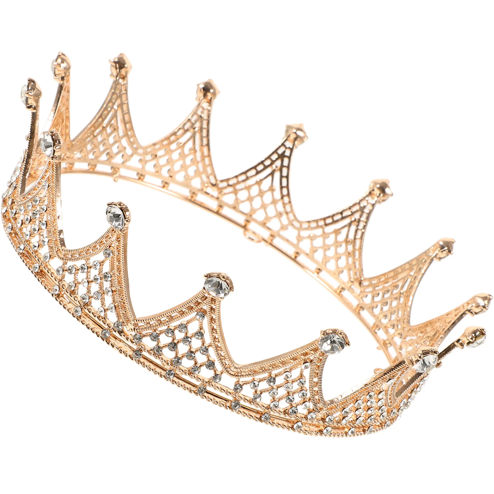 

Круглая корона в стиле барокко со стразами, свадебная тиара для женщин, золотой аксессуар для волос, сверкающая корона для невесты, вечерние инструменты для укладки волос